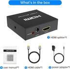 Divisor HDMI 4K – 1 Entrada a 2 Salidas Simultáneas