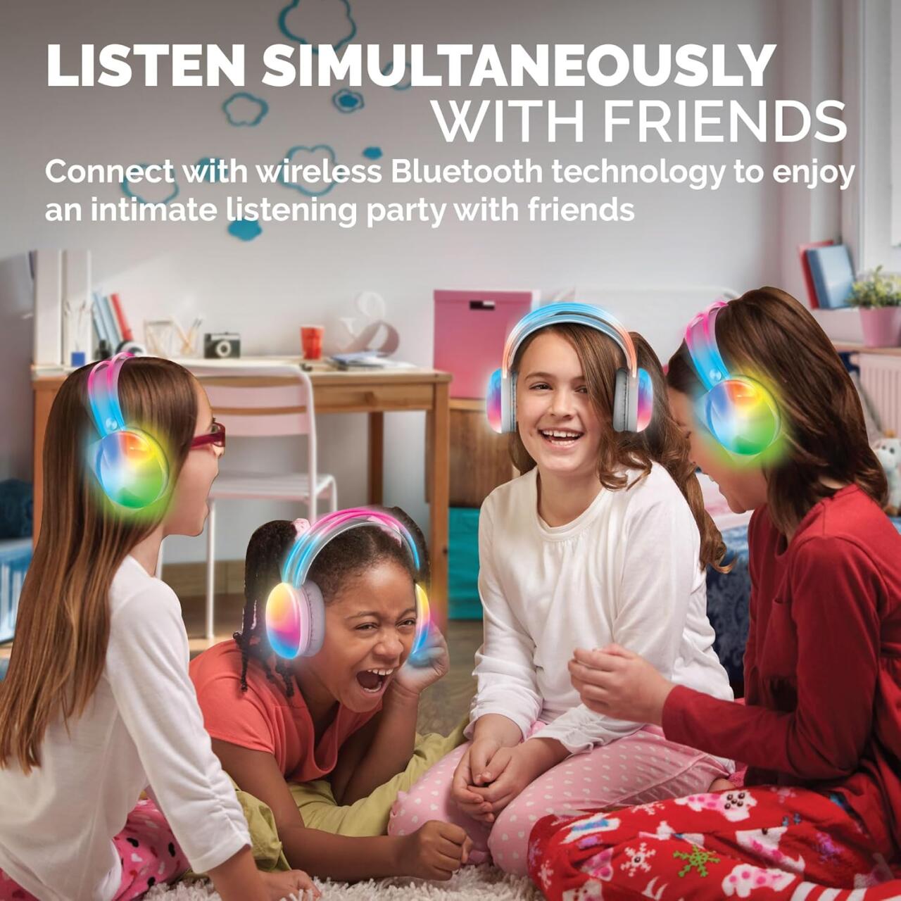 Brookstone Auriculares Inalámbricos con Luces LED Multicolor